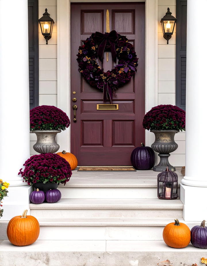 Burgundy and Plum Elegance - 50 modern fall porch decor ideas