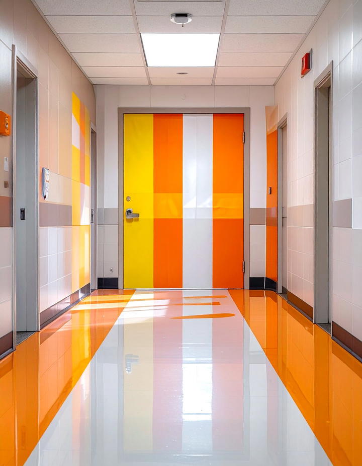 Candy Corn Stripes - 50 fall door decor classroom ideas