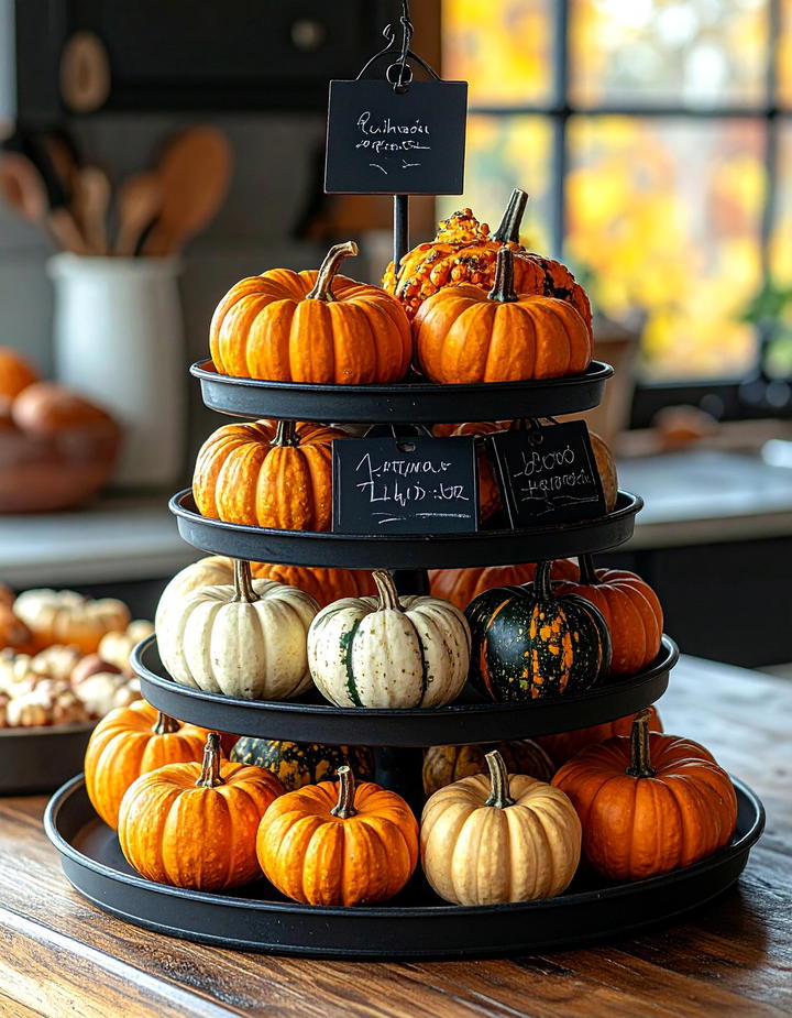 Chalkboard Label Organization - 50 fall tiered tray decor ideas