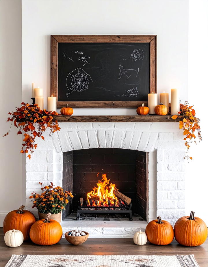 Chalkboard Sign Mantel Theme - 50 fall mantel decor ideas