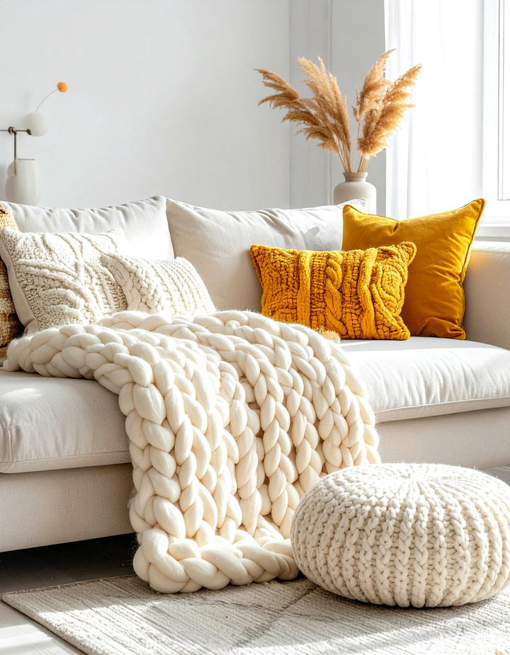 Chunky Knit Textiles - 50 fall decor trends 2025