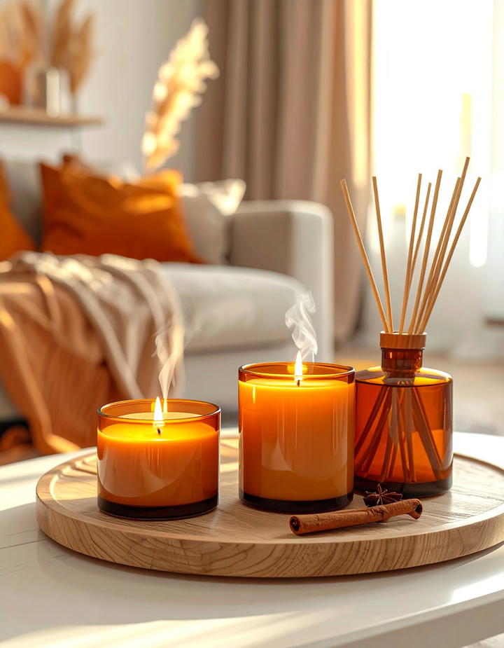 Cinnamon Scented Elements - 50 living room fall decor ideas