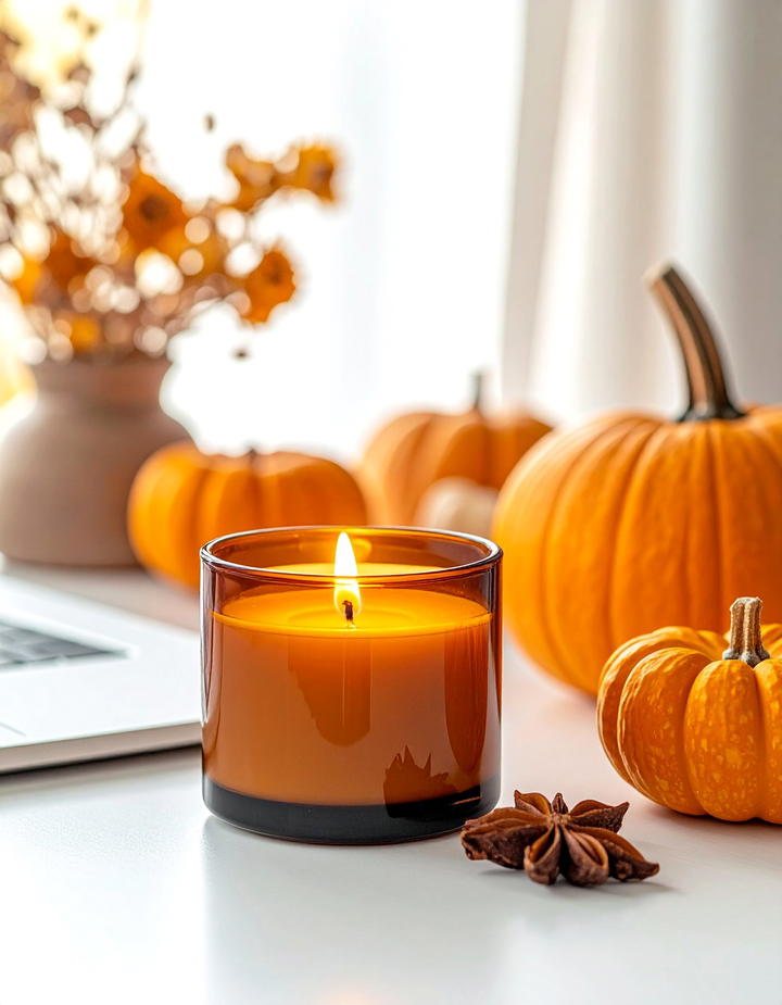 Cinnamon Scented Office Candles - 50 fall office decor ideas