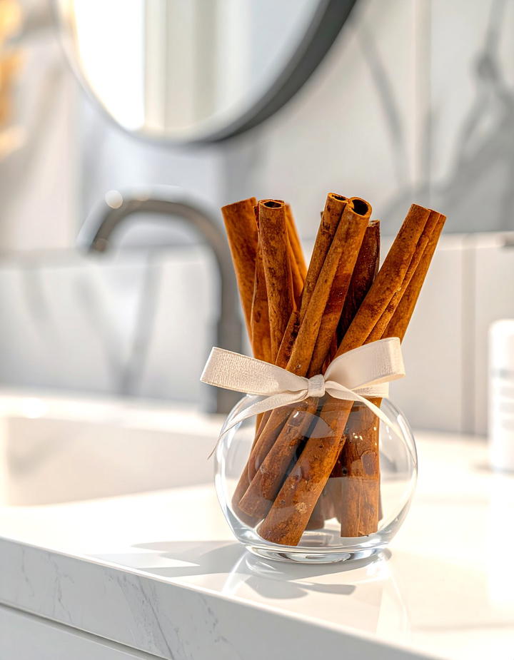 Cinnamon Stick Bundles - 50 fall bathroom decor ideas