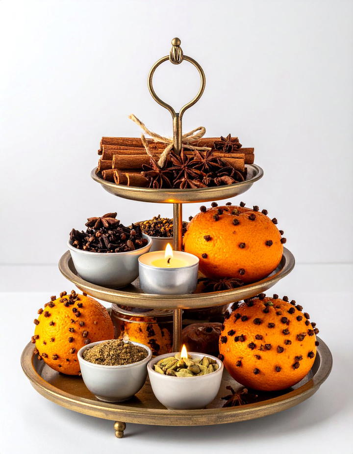 Cinnamon and Spice Scents - 50 fall tiered tray decor ideas