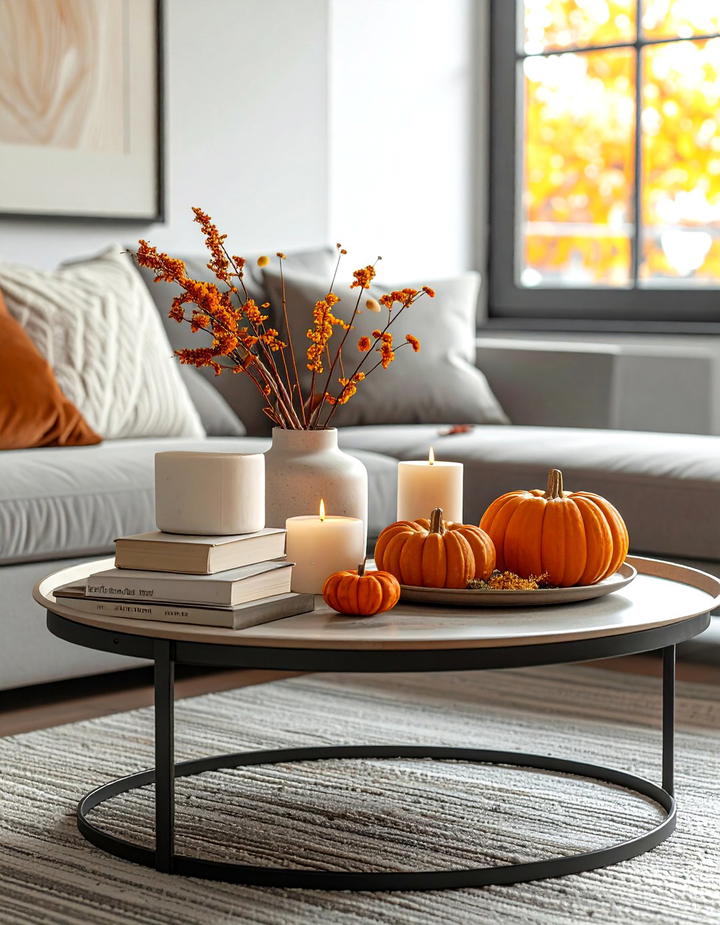 Coffee Table Layered Autumn Tray - 50 fall decor ideas