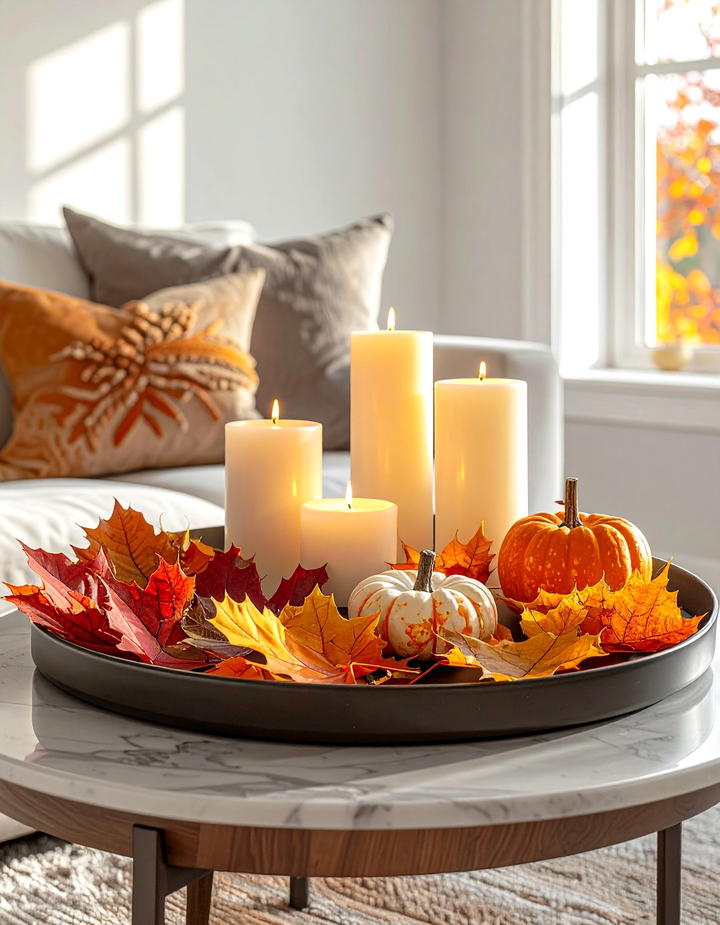 Coffee Table Tray Styling - 50 fall leaves decor ideas
