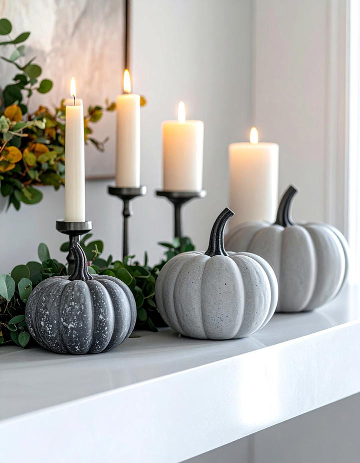 Concrete Pumpkin Modern Decor - 50 fall pumpkin decor ideas