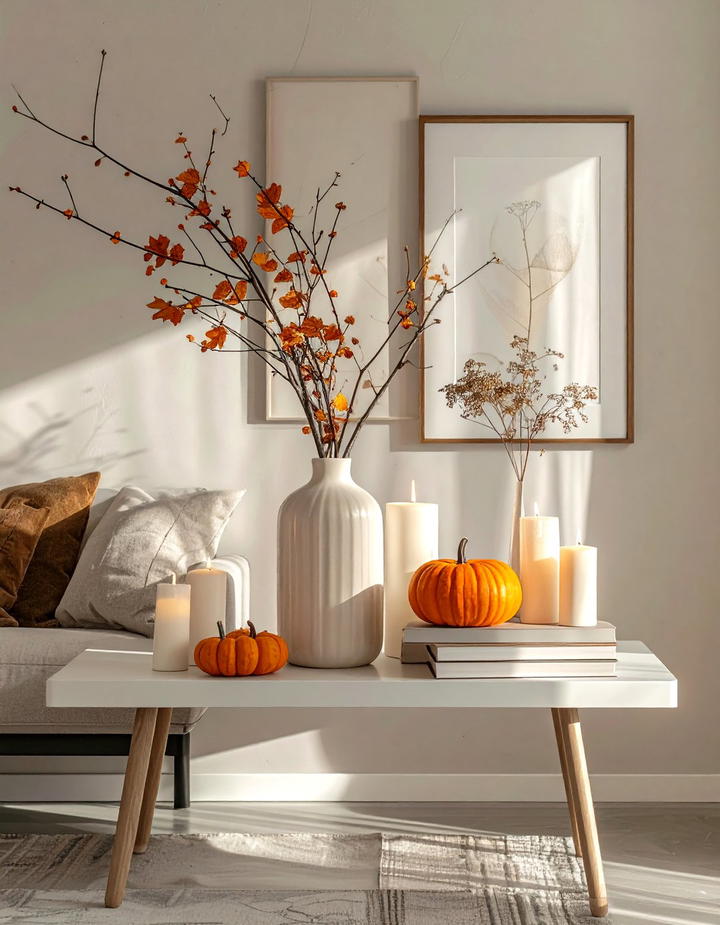 Console Table Behind Sofa Styling - 50 fall decor ideas
