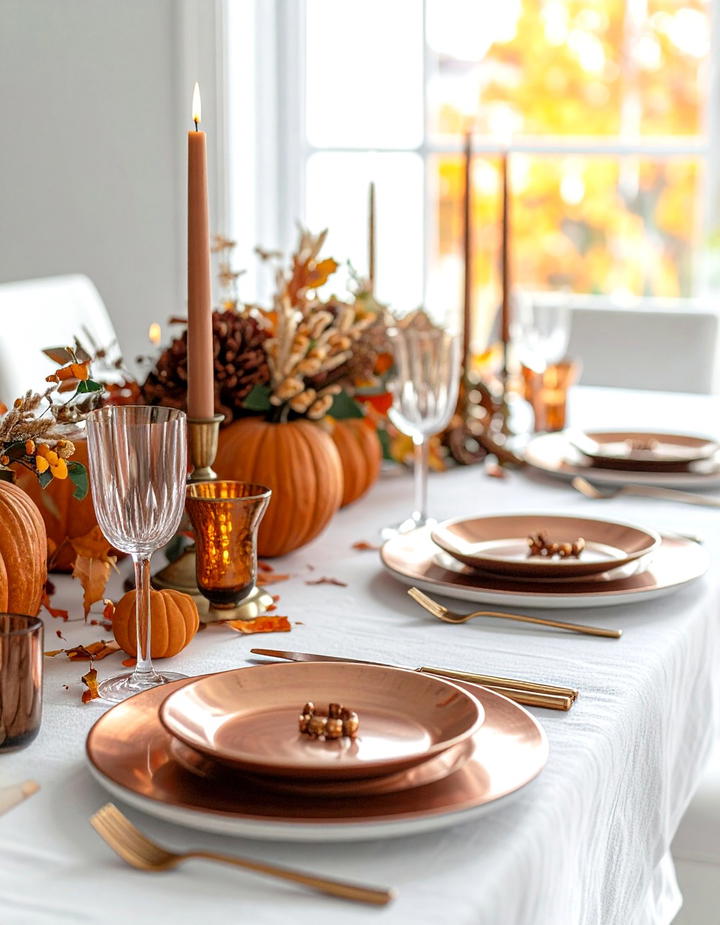 Copper and Bronze Accents - 50 fall table decor ideas