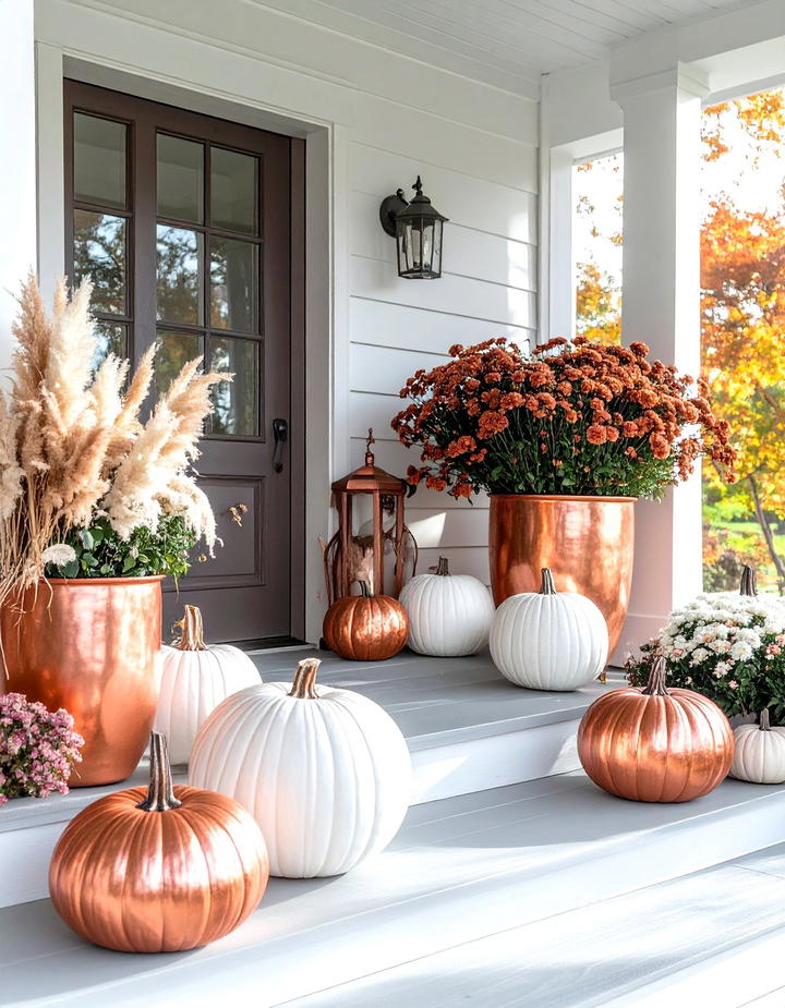 Copper and Bronze Metallic Porch - 50 fall porch decor ideas