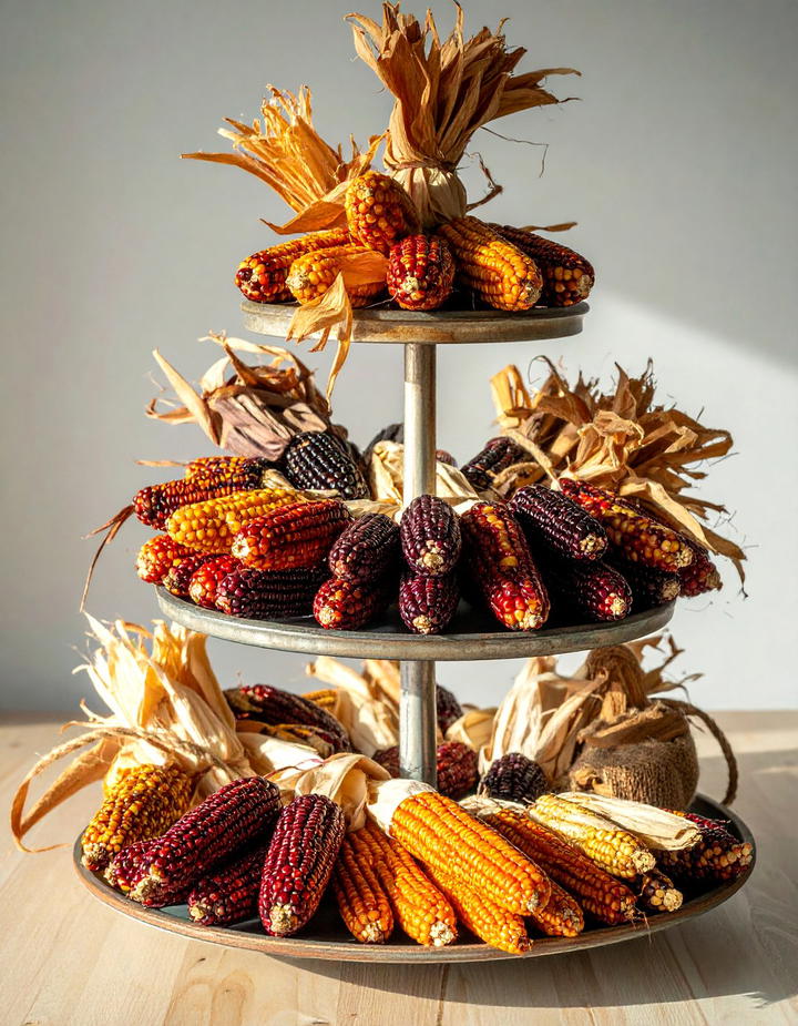 Corn and Maize Tribute - 50 fall tiered tray decor ideas