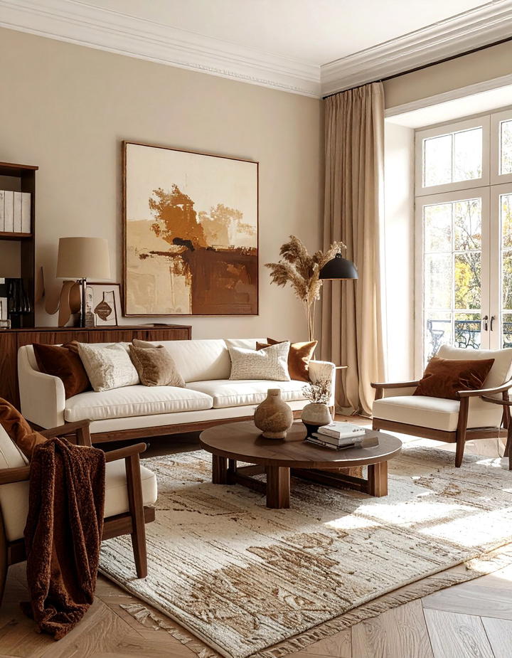 Cream and Brown Layers - 50 fall decor trends 2025