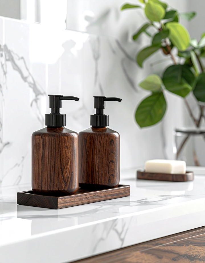 Dark Wood Vanity Styling - 50 fall bathroom decor ideas