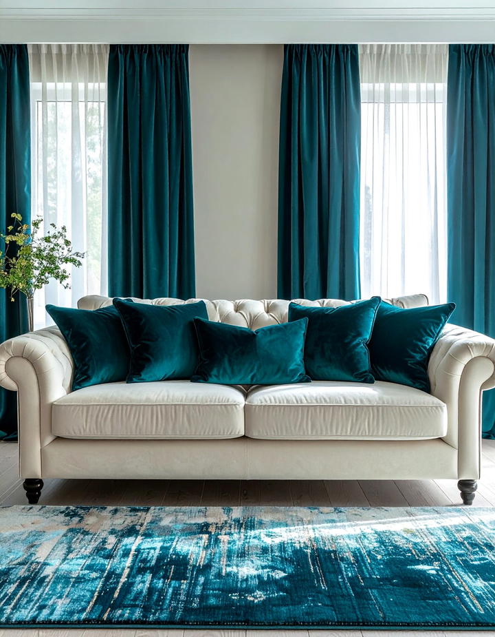 Deep Teal Accents - 50 fall decor trends 2025