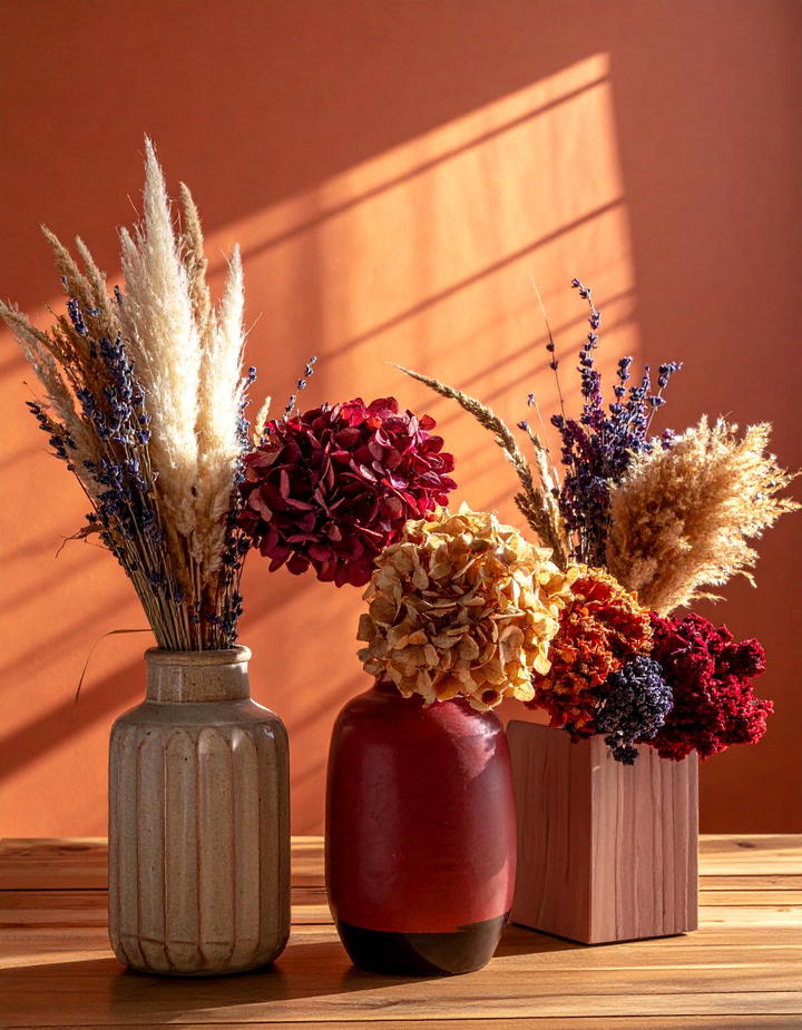 Dried Flower Arrangements - 50 fall table decor ideas