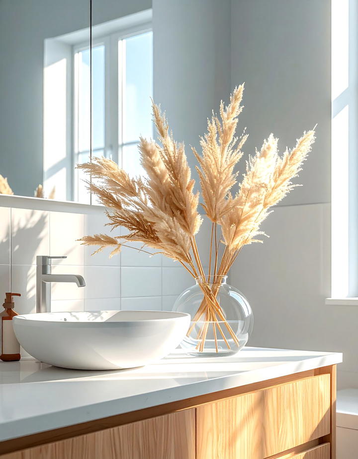 Dried Flower Arrangements - 50 fall bathroom decor ideas