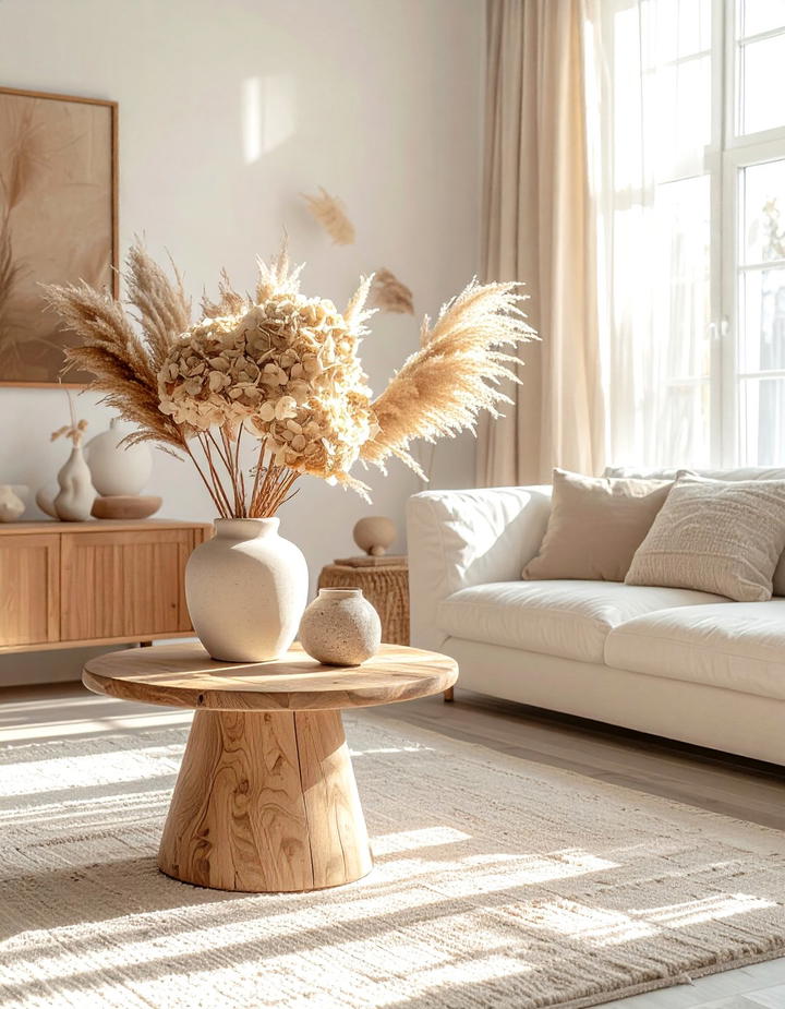 Dried Flower Displays - 50 living room fall decor ideas