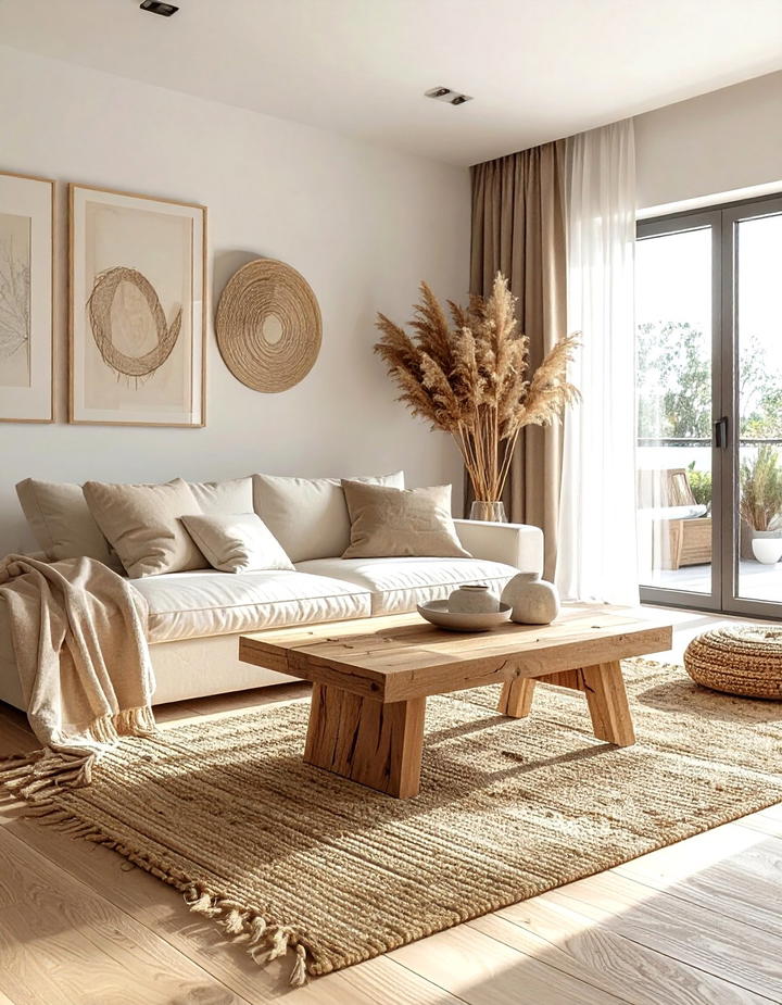 Earthy Neutral Living Room - 50 fall decor trends 2025