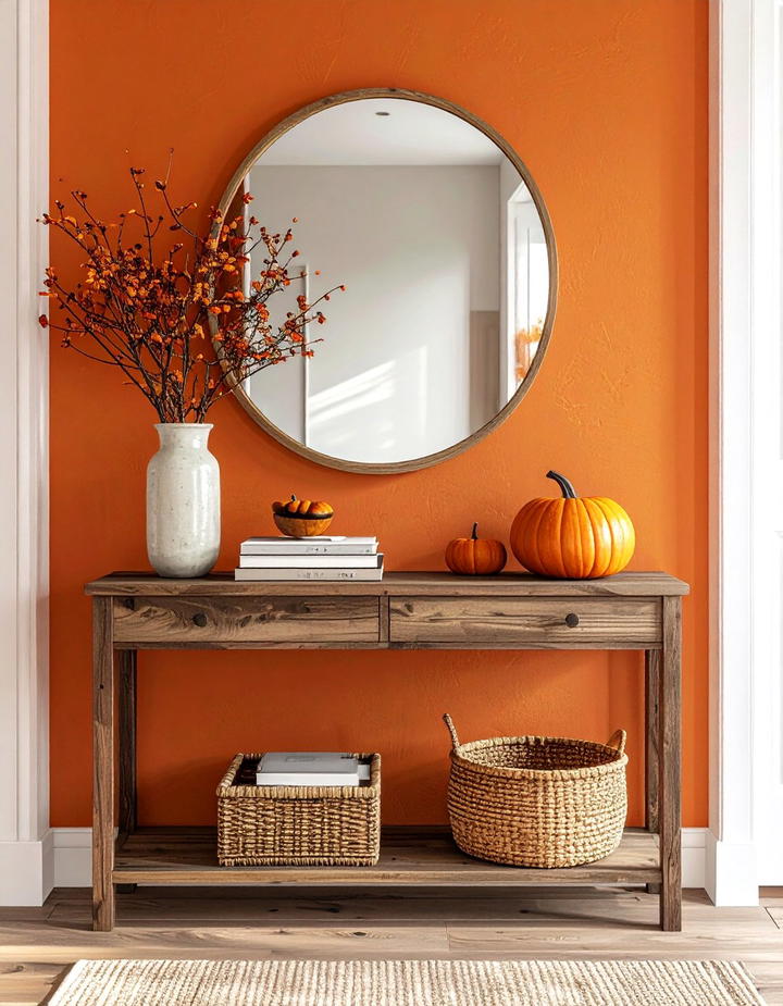 Entryway Console Welcoming Vignette - 50 fall decor ideas