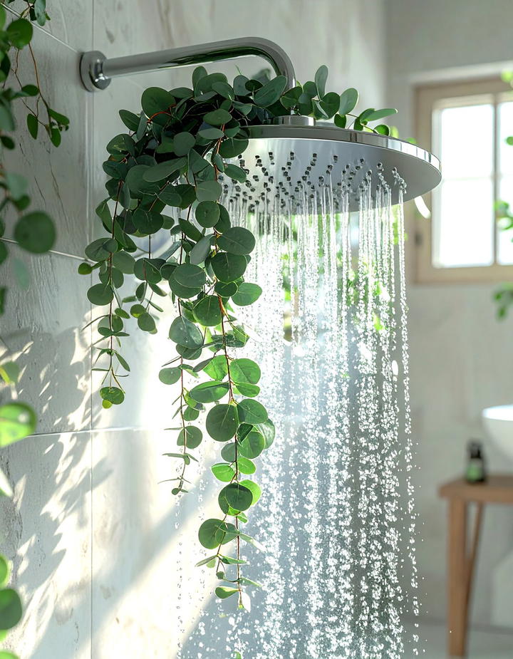 Eucalyptus Shower Garland - 50 fall bathroom decor ideas