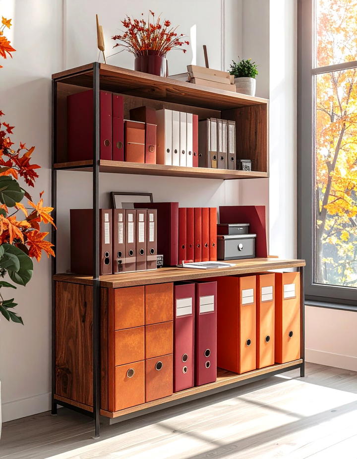 Fall Color Office Filing System - 50 fall office decor ideas