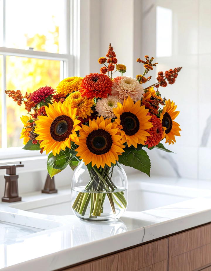 Fall Floral Arrangement - 50 fall bathroom decor ideas