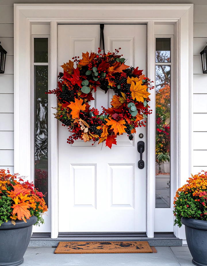 Fall Foliage Garland Swag - 50 fall front door decor ideas