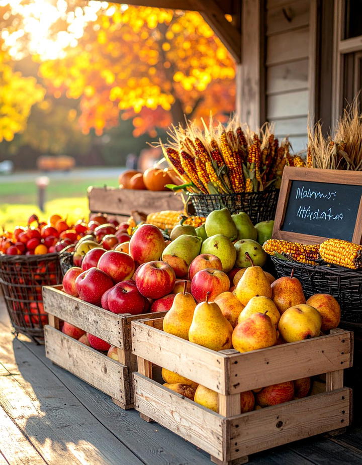 Fall Fruit and Vegetable Market Stand Porch - 50 fall porch decor ideas