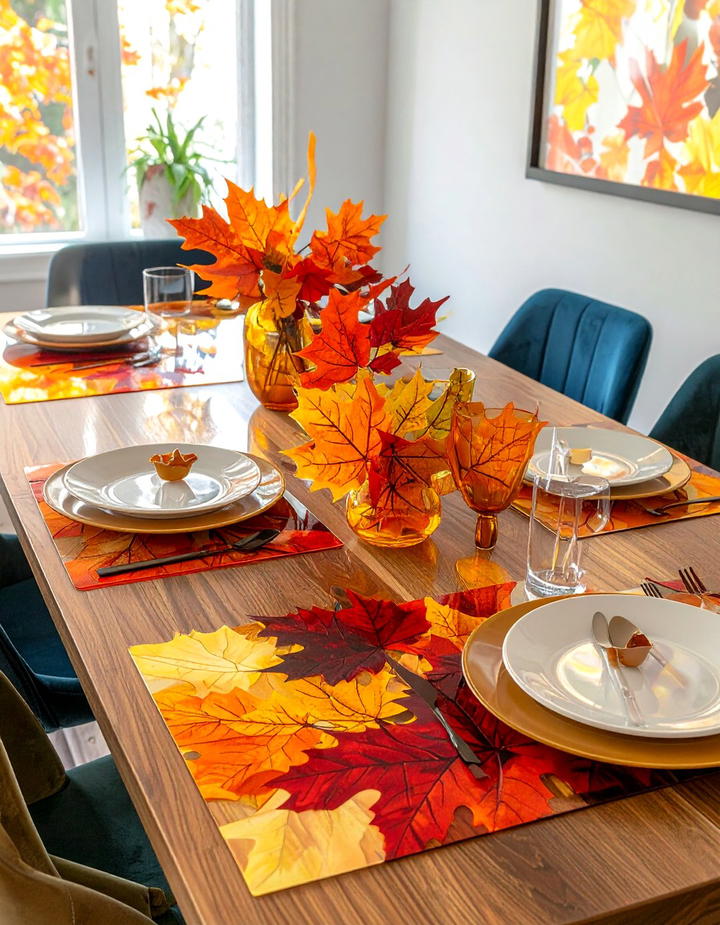 Fall Leaf Table Placemats - 50 fall leaves decor ideas