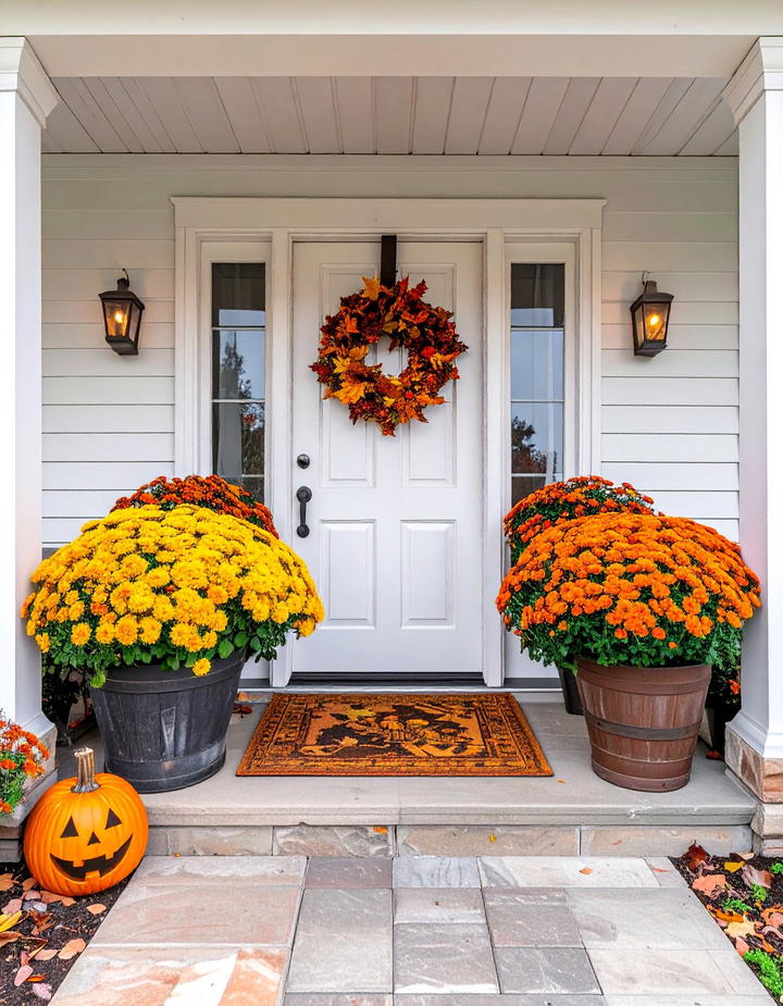 Fall Sign and Planter Combination - 50 fall front door decor ideas
