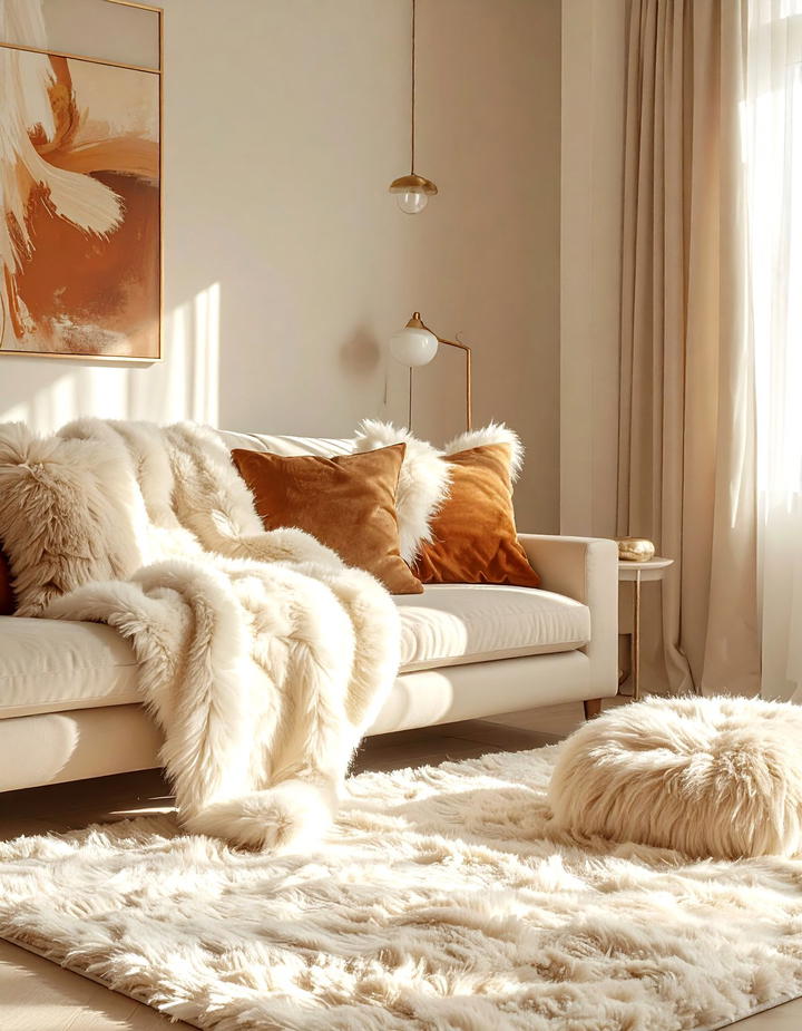 Faux Fur Accents - 50 fall decor trends 2025