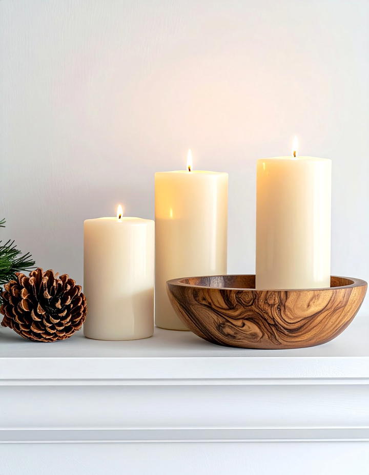 Fireplace Mantel with Natural Elements - 50 minimalist fall decor ideas