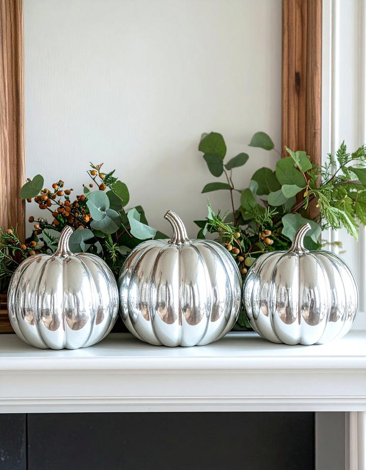Frosted Mercury Glass Pumpkins - 50 fall pumpkin decor ideas