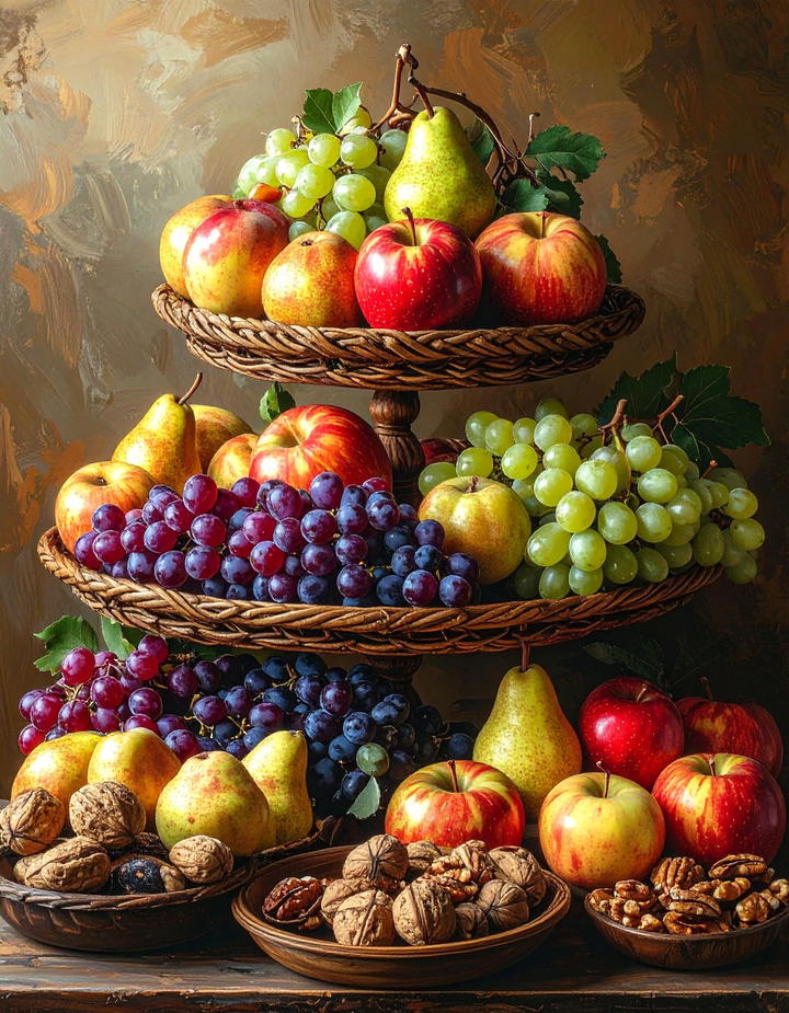 Fruit Harvest Abundance - 50 fall tiered tray decor ideas
