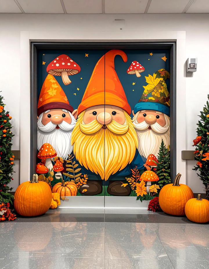 Gnome Garden Door - 50 fall door decor classroom ideas