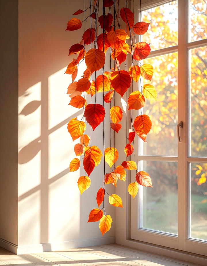 Hanging Leaf Mobile - 50 fall leaves decor ideas