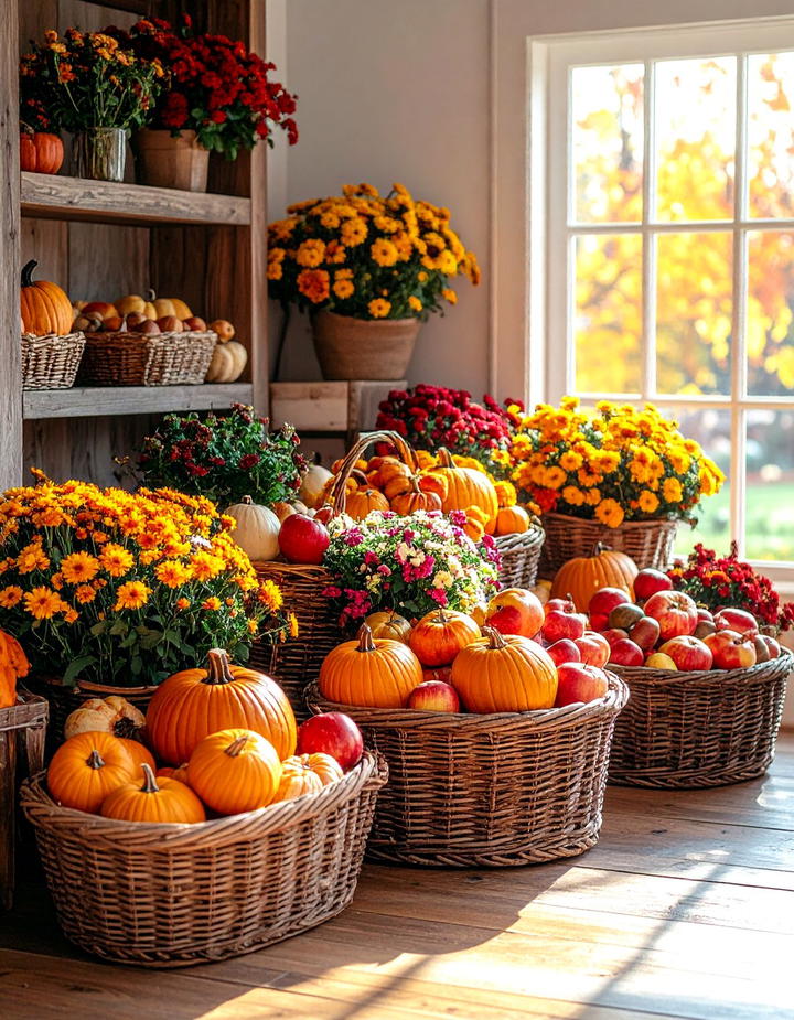 Harvest Basket Display Collection - 50 fall decor ideas