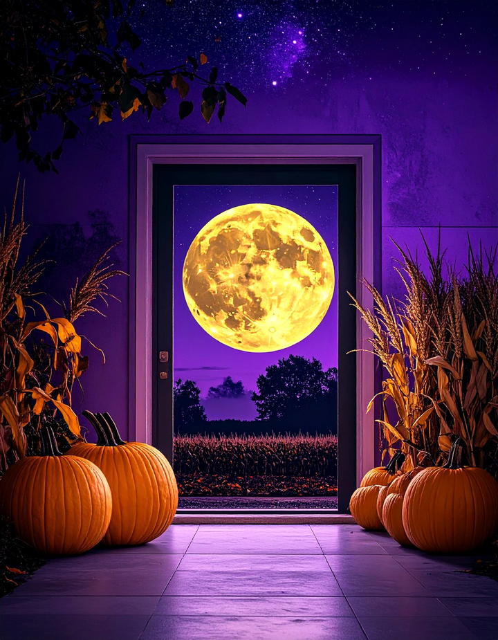 Harvest Moon Night - 50 fall door decor classroom ideas