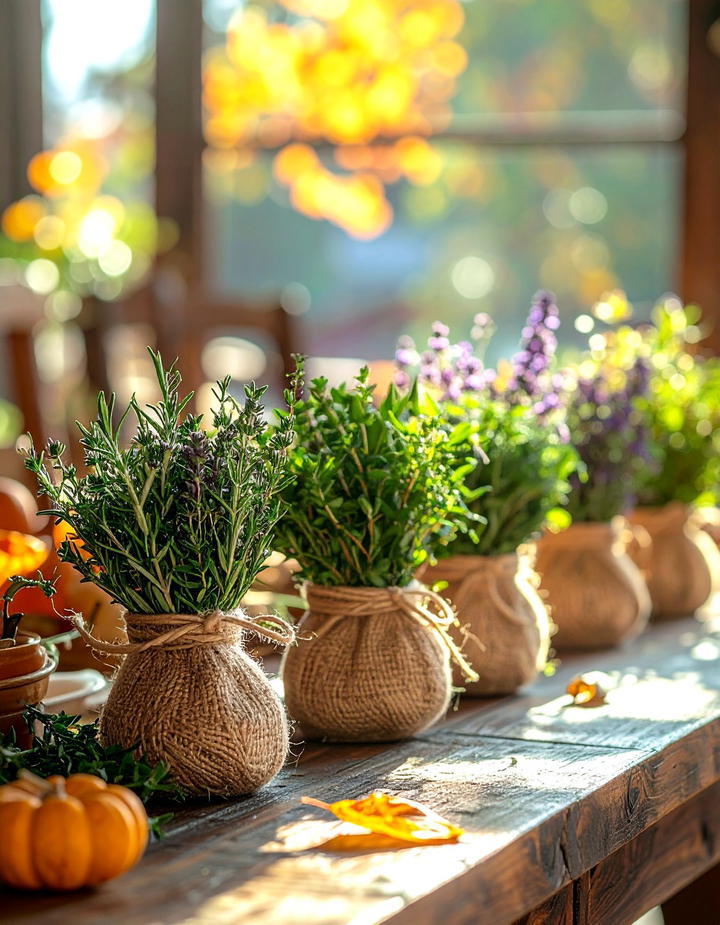 Herb Bundle Decorations - 50 fall table decor ideas