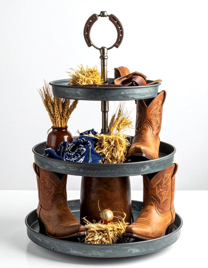 Horseshoe and Western Theme - 50 fall tiered tray decor ideas