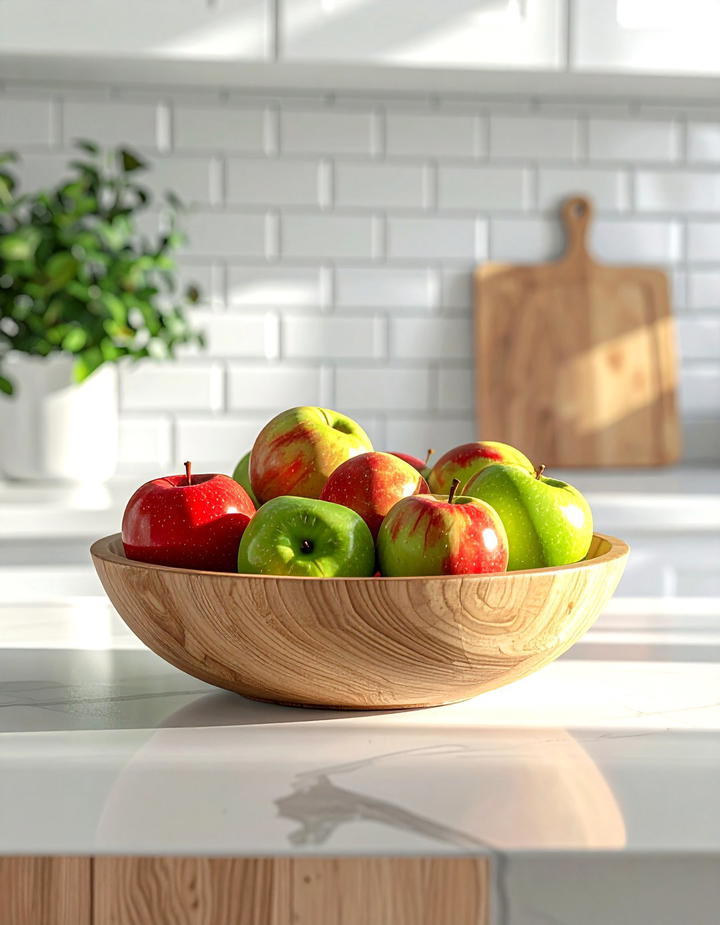 Kitchen Counter Fruit Bowl - 50 minimalist fall decor ideas