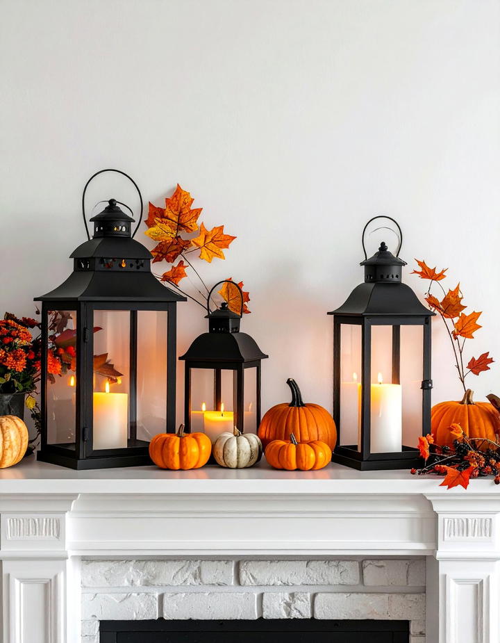 Lantern Light Collection - 50 fall fireplace decor ideas