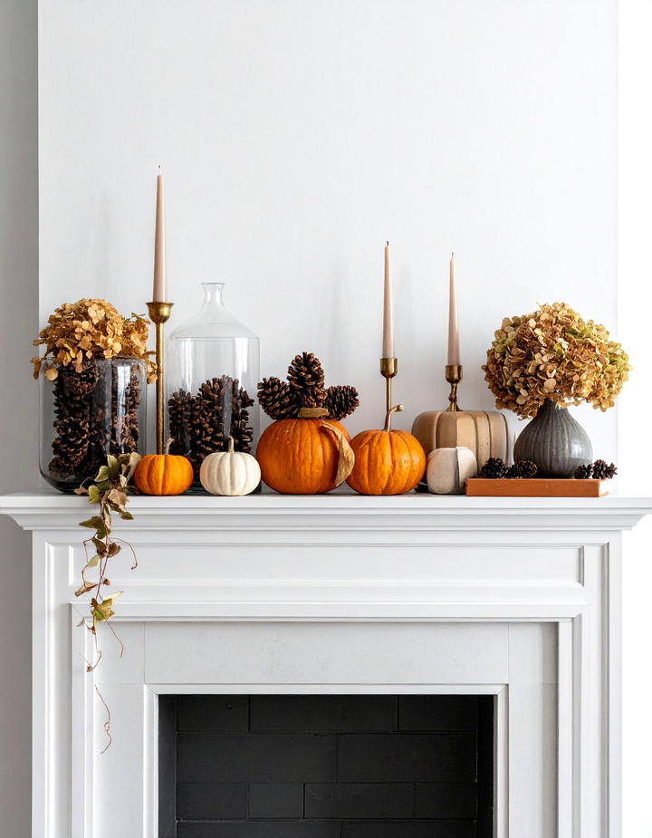 Layered Mantel Display - 50 fall decor trends 2025