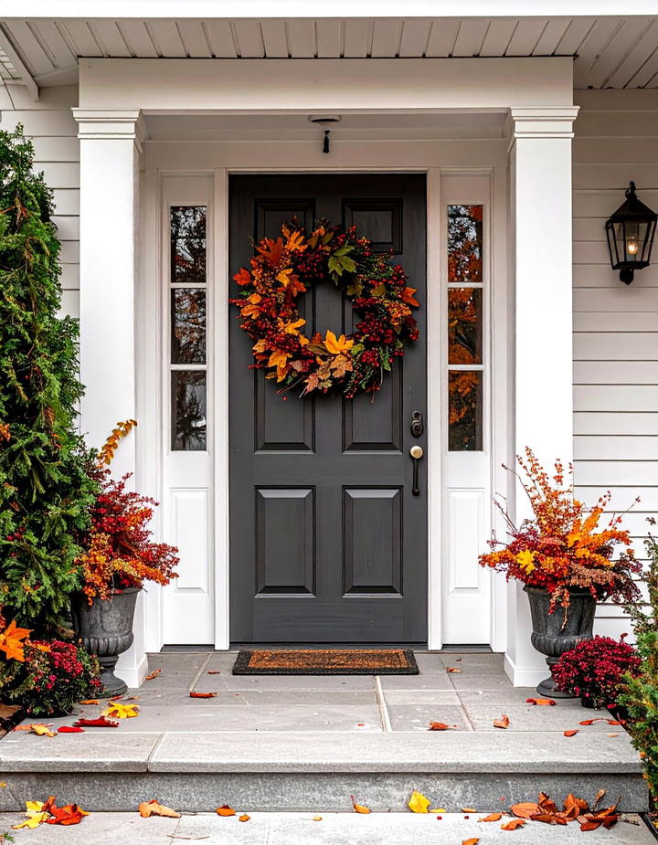Leaf Crown Door Wreath Alternative - 50 fall leaves decor ideas