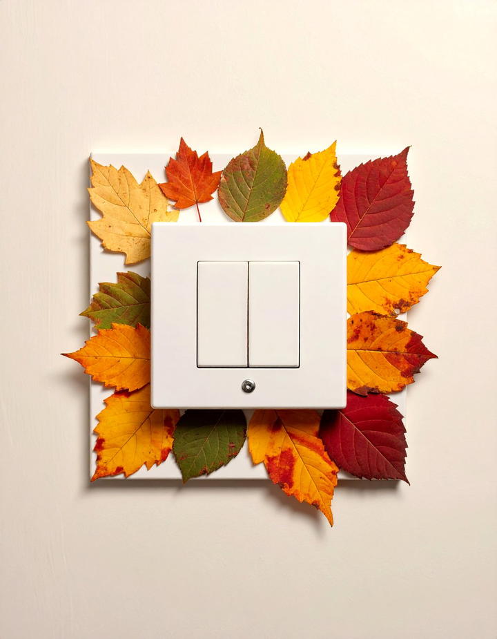 Leaf Decorated Light Switch Plates - 50 fall leaves decor ideas