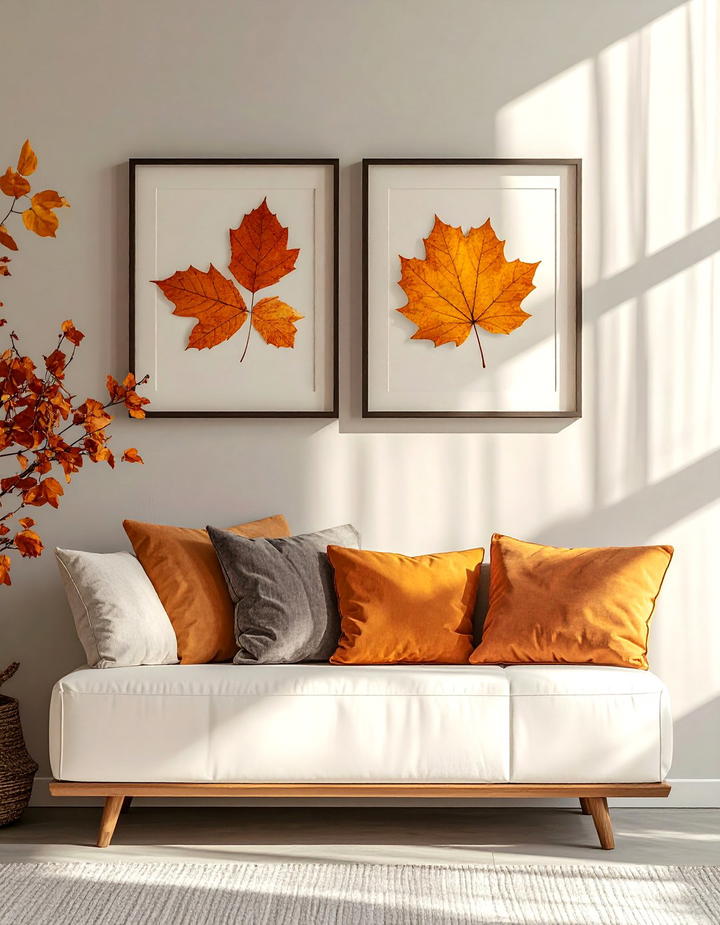 Leaf Filled Shadow Boxes - 50 fall leaves decor ideas