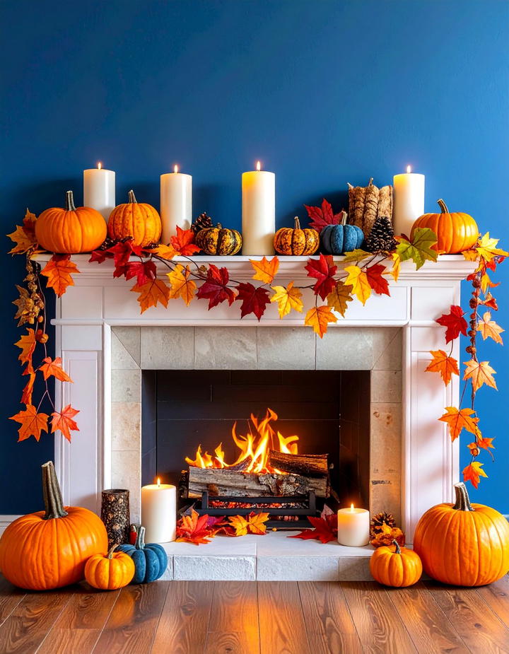 Leaf Garland for Mantels - 50 fall leaves decor ideas