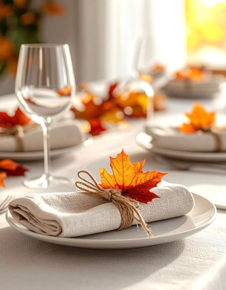 Leaf Napkin Ring Holders - 50 fall leaves decor ideas