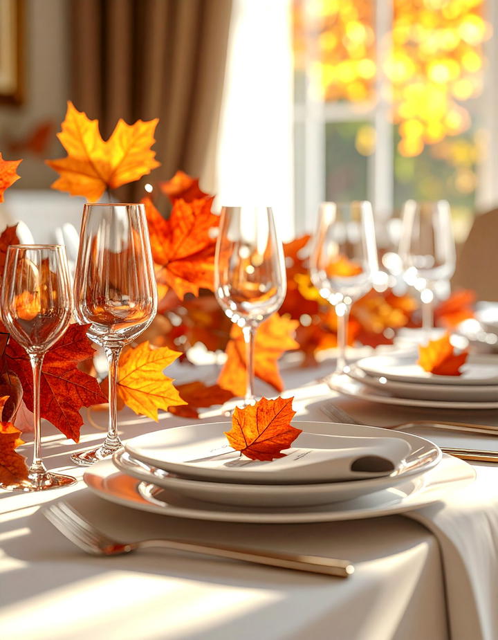 Leaf Place Card Holders - 50 fall leaves decor ideas